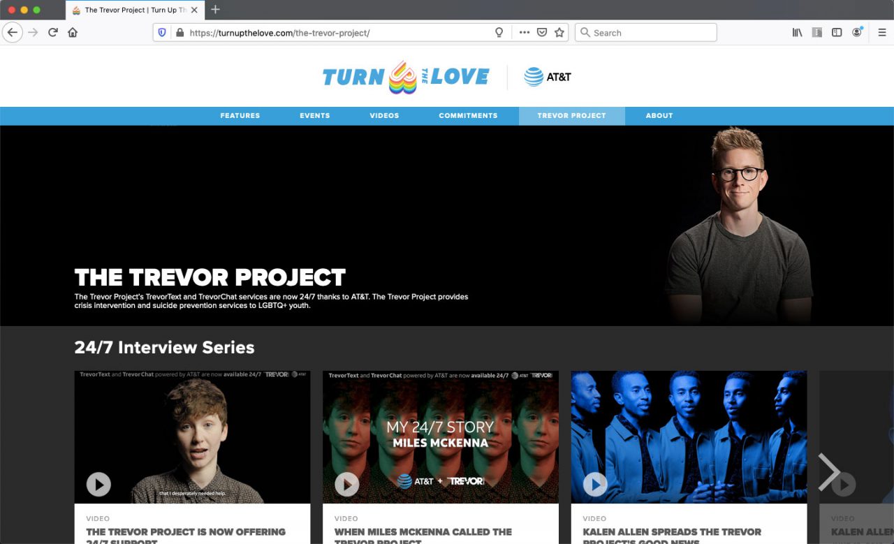 The Trevor Project Web Page
